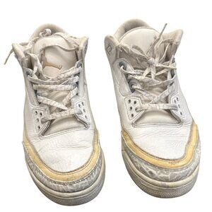 Air Jordan 3 Retro Sneakers White/Yellow Mens Size 11 Classic Basketball Shoes